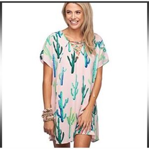 Buddy Love mini dress with cactus print, size medium